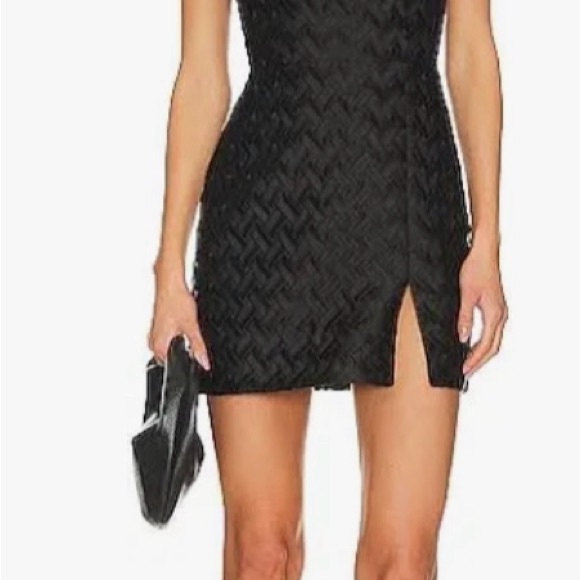 Amanda Uprichard ArelyBlack Pleated/Woven Strapless Mini Dress , NWT - Picture 2 of 13